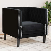 vidaXL Poltrona Chesterfield Argille Nero 71 x 74.5 x 70.5 cm Velluto