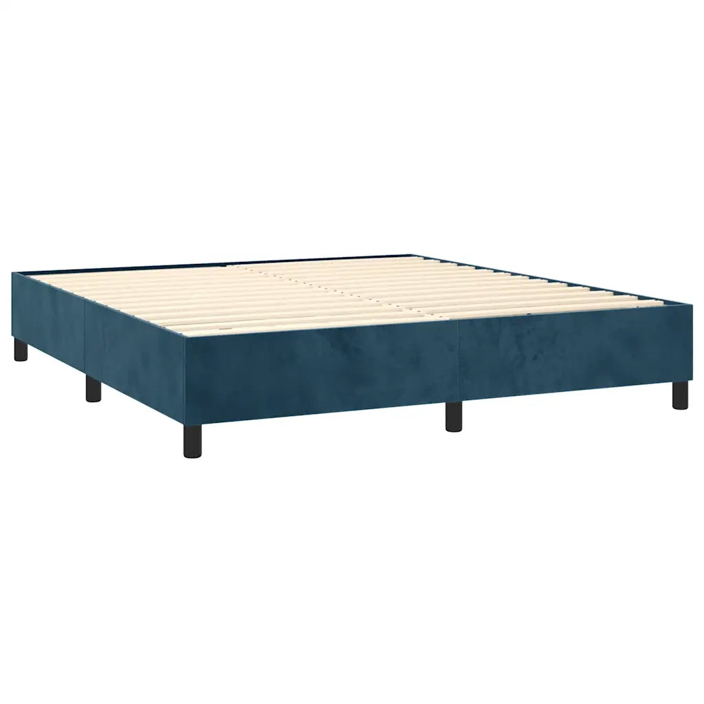 Letto a Molle con Materasso e LED Blu Scuro 180x200 cm 3136381