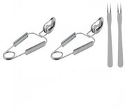 Set di servizio per escargot premium - Forchetta in acciaio inox - Strumento multifunzionale per servizio - Forchetta ergonomicamente progettata - Per frutti di mare - Design elegante - Forchetta da servizio
