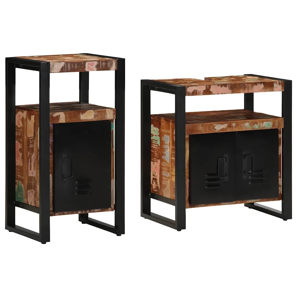 Set di mobili per il bagno 2 pcs Legno massello riciclato