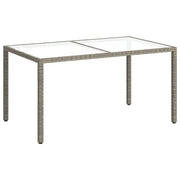 Tavolo Giardino 150x90x75cm Vetro Temperato e Polyrattan Grigio cod mxl 34157