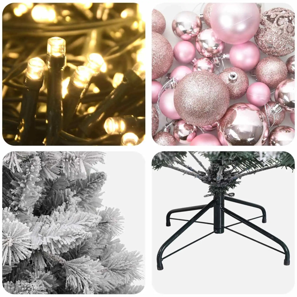 Albero di Natale artificiale con palline 120 cm 150 LED 3465771