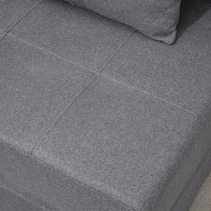 Poltrona Letto Singolo da Terra Pieghevole 70x70x61 cm con Cuscino Incluso Grigio