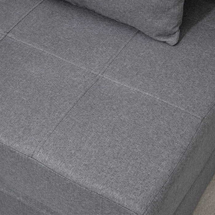 Poltrona Letto Singolo da Terra Pieghevole 70x70x61 cm con Cuscino Incluso Grigio
