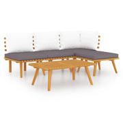 Set Divani da Giardino 5 pz | Set Salotto da Giardino con Cuscini in Massello di Acacia