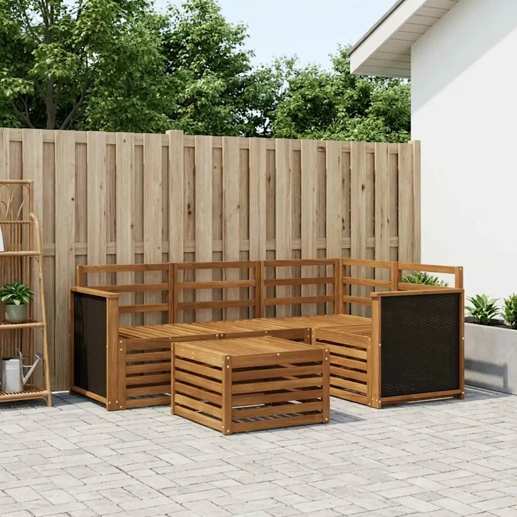 Set di divani da esterno 5 pcs Naturale 59 x 59 x 37 cm