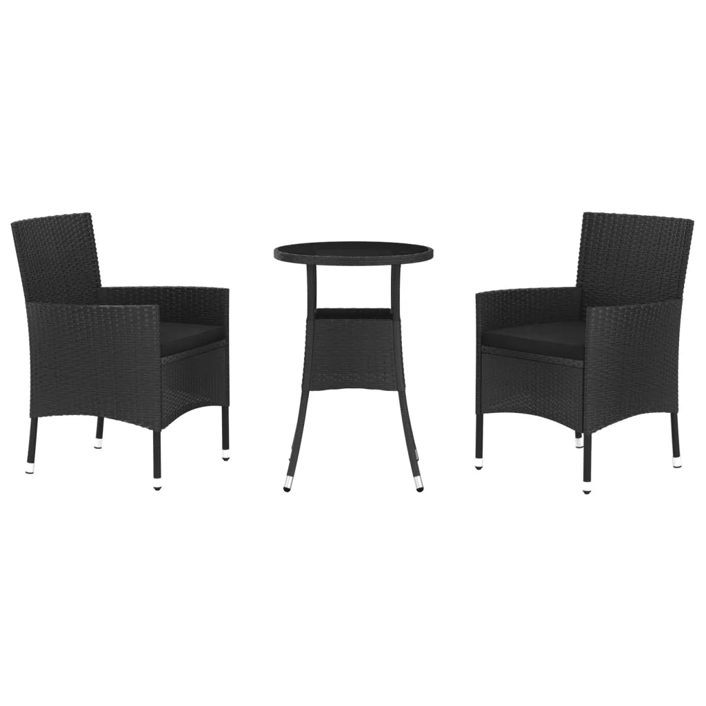 Set BistrÃ² da Giardino 3 pz con Cuscini in Polyrattan Nerocod mxl 117473