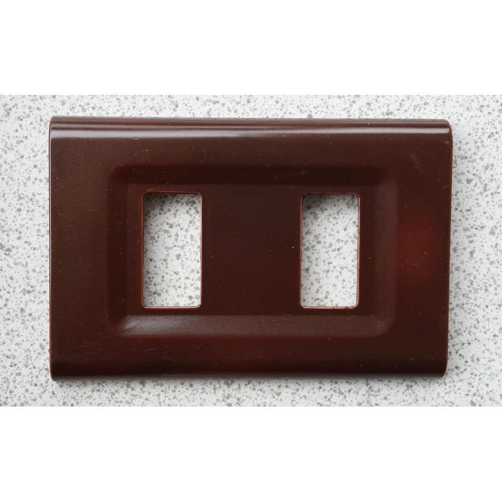 Trade Shop - Placchette Placche In Abs Serie Magic Elite Bticino Compatibili Color Copriprese - Marrone -2 Fori     -