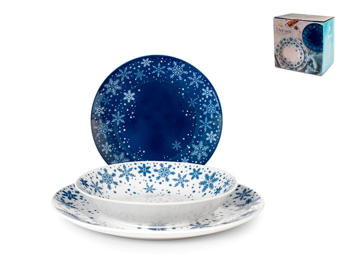 Servizio 18 pezzi tavola dream in porcellana decorata forma coupe