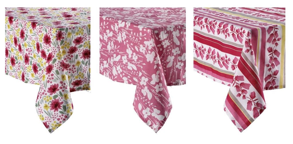 1 Pezzo Tovaglia in Cotone Bloom 140 x 180 cm 3 Decori