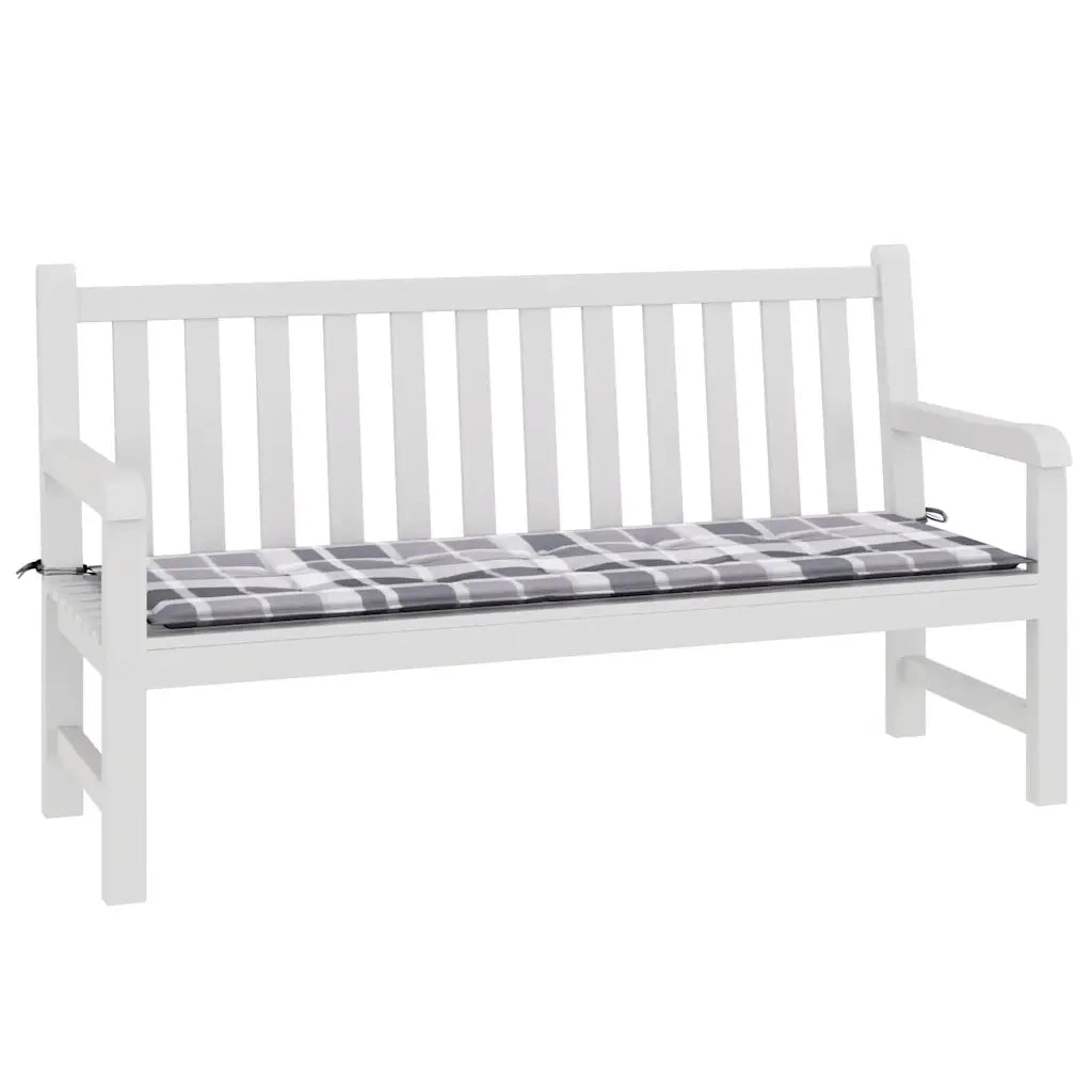 Cuscino per Panca a Quadri Grigi 150x50x3 cm Tessuto Oxfordcod mxl 70430