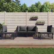 Set Salotto da Giardino 4 pz con Cuscini in Acciaio Antracitecod mxl 76587