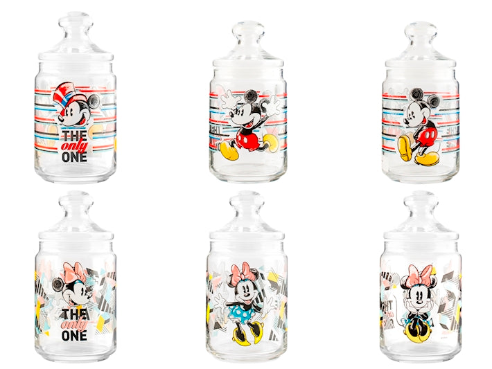 Barattolo mickey the only one in vetro decorato lt 1