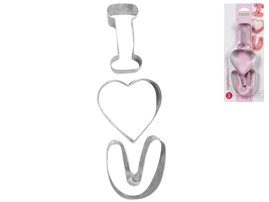 Confezione 3 tagliabiscotti inox assortiti