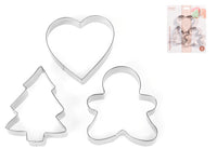 Confezione 3 tagliabiscotti in acciaio inox