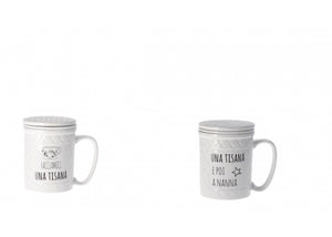 Tisaniera in ceramica con coperchio e filtro