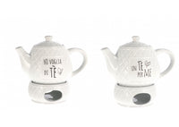 Teiera in ceramica con riscaldatore