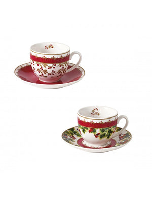 Tazzina Caffe' Le Bacche Set 2 Pezzi Ponew Bone China