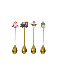 Cucchiaino Gold Sog Natalizi Ass Set 4 Pezzi Inox