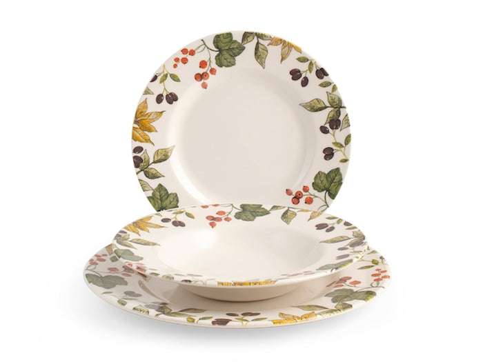 Servizio 18 pezzi tavola fruit of forest in etwear decorato. 