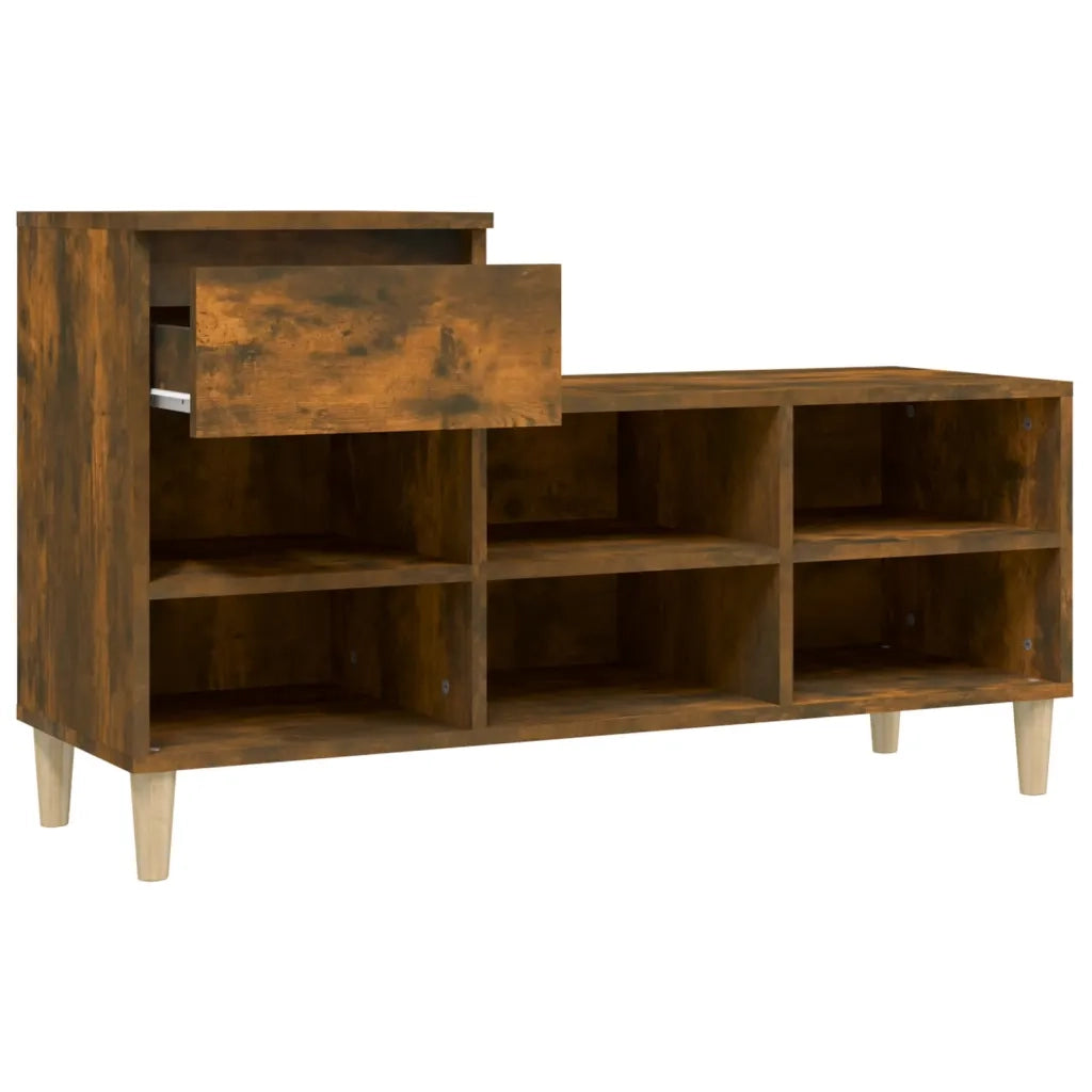 Scarpiera | Mobile per scarpe Rovere Fumo 102x36x60 cm in Legno Multistrato