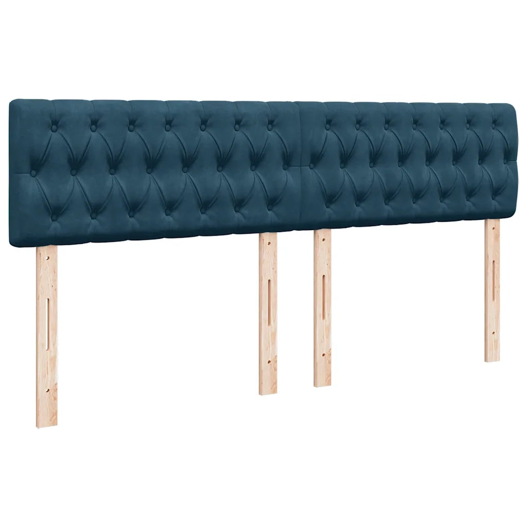 vidaXL Giroletto a Molle con Materasso Blu 180x200 cm in Velluto