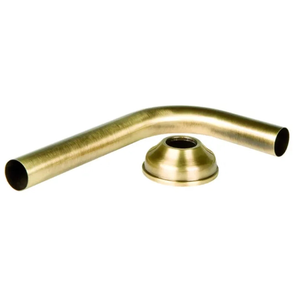 TUBO CURVO 90  ° PER WC CON ROSONE COLORATO  EE ¸30X150X250 BRONZATO   PORTA & BINI RUBINETTERIE SNC