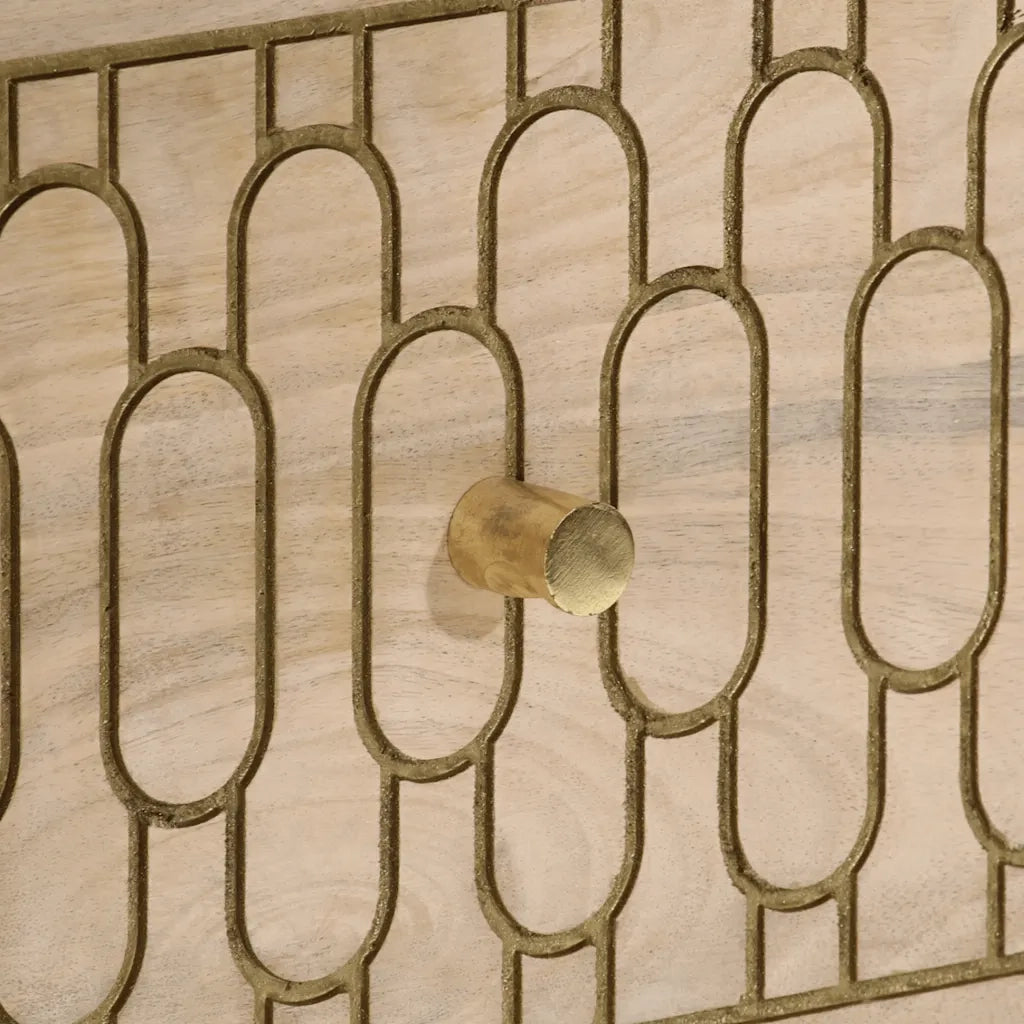 Credenza 60x33x75 cm in Legno Massello di Mango 358251
