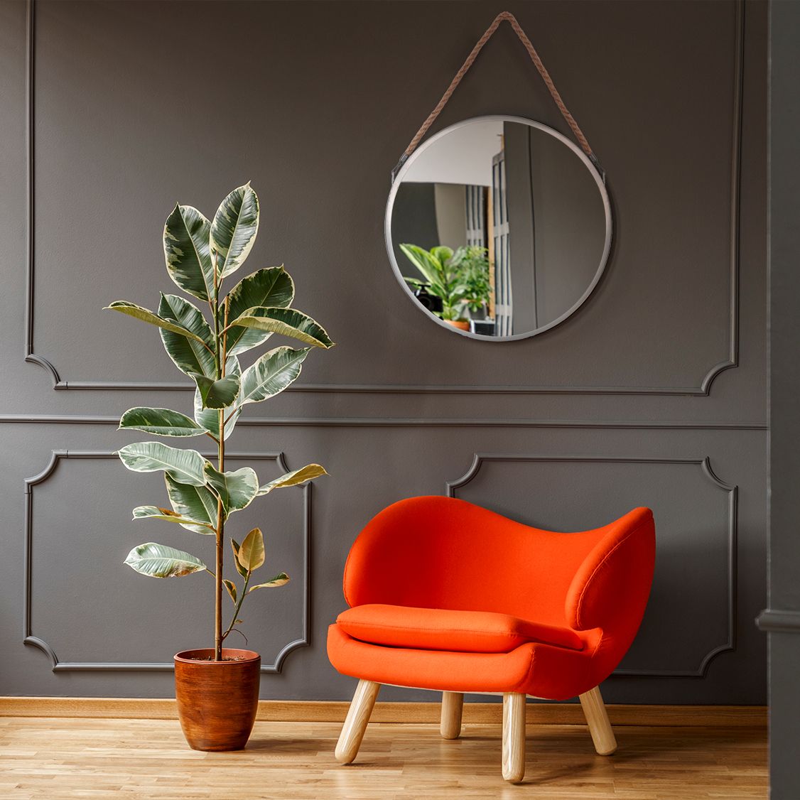 Rotondo Specchio Con Corda 40cm Silver Klmh-0410s-1