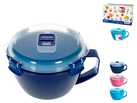 Contenitore in polipropilene microwave con manici colori assortiti 0,9 lt.