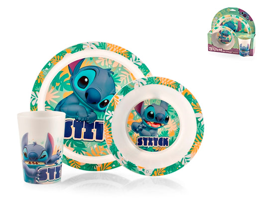 Confezione 3 pezzi bimbo stitch hawaii in polipropilene decorato