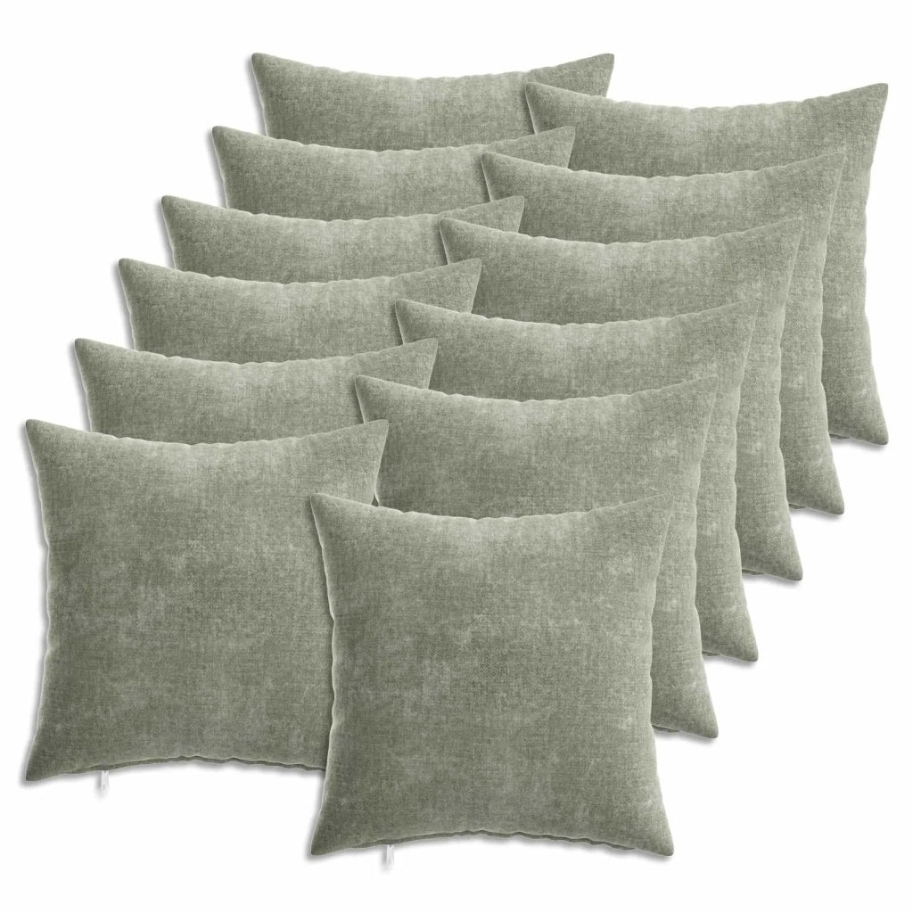 Federa 12 pcs HEERLEN Verde 40 x 40 cm Tessuto Chenille 908514