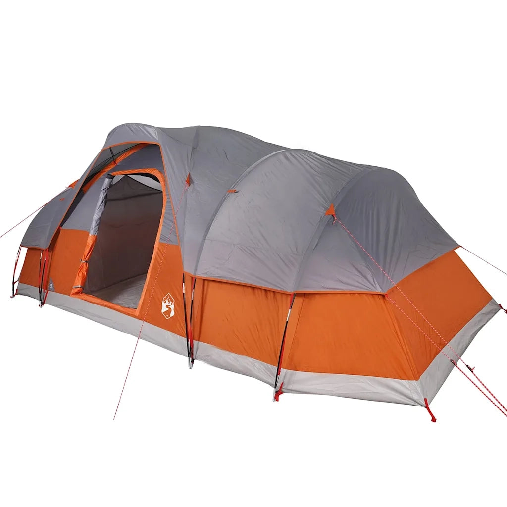 Tenda Familiare Cupola 11 Persone-Tenda da campeggio Grigia Arancione Impermeabile