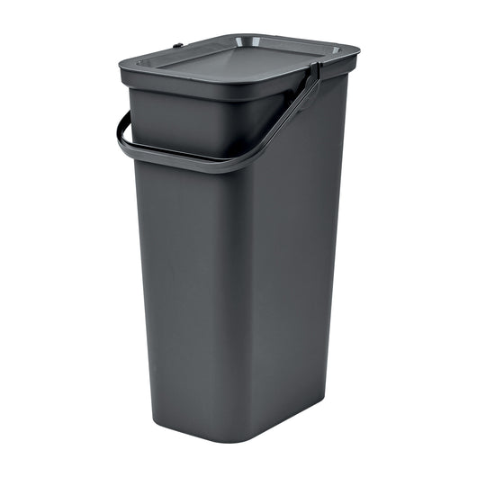 Pattumiera con manico e blocco di chiusura (40 litri) Grafite