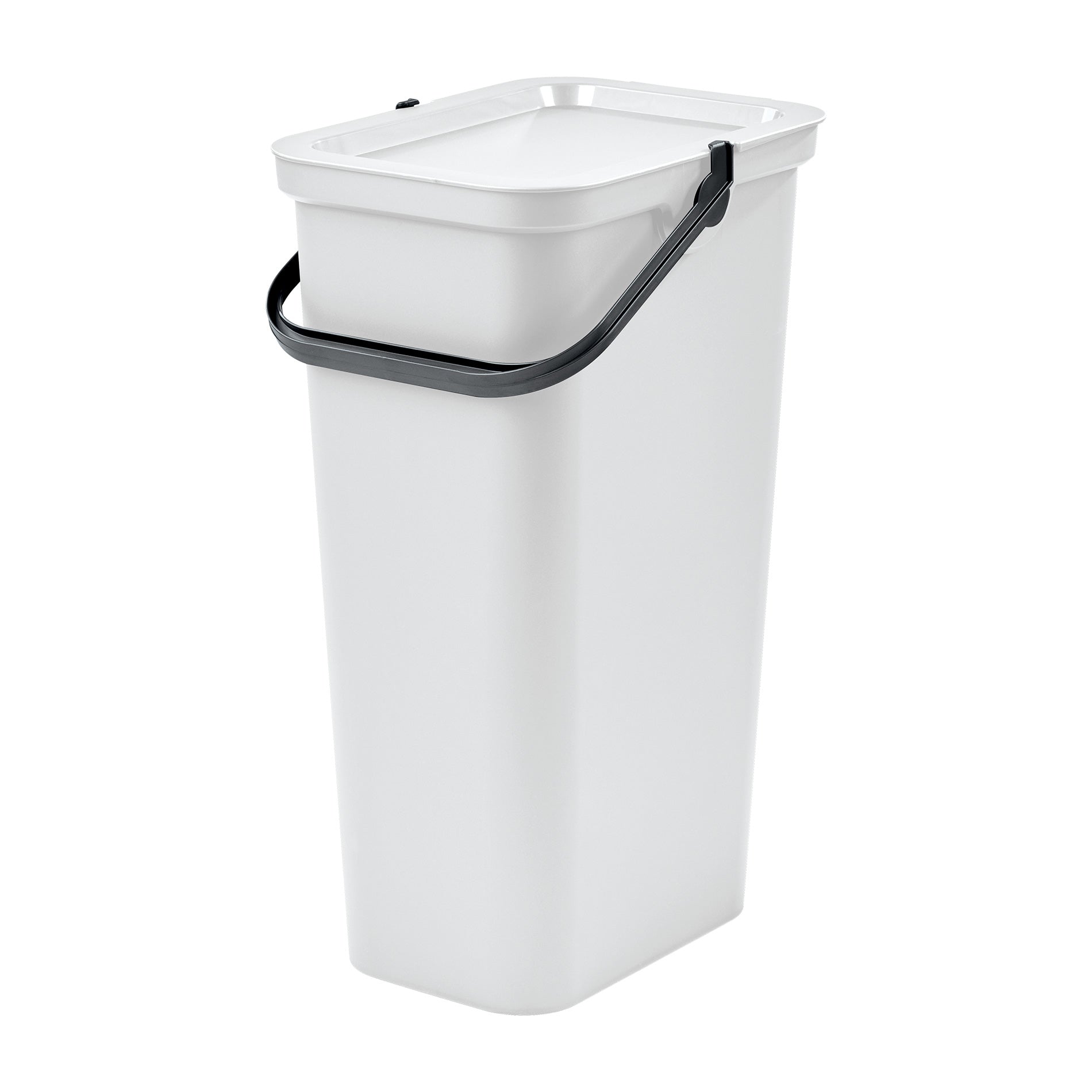 Pattumiera con manico e blocco di chiusura (40 litri) Bianco/grafite