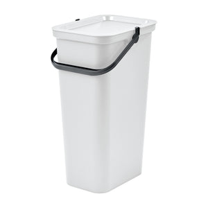 Pattumiera con manico e blocco di chiusura (40 litri) Bianco/grafite