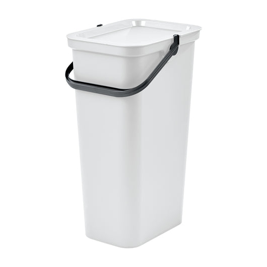 Pattumiera con manico e blocco di chiusura (40 litri) Bianco/grafite