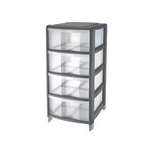 Cassettiera Bambù 4 cassetti alti Trasparente / Grafite