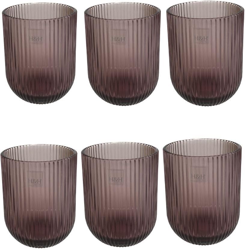 Bicchieri Vetro Peony Lilac Cl28, 6 pezzi