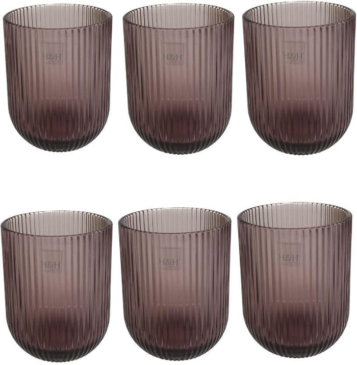 Bicchieri Vetro Peony Lilac Cl28, 6 pezzi