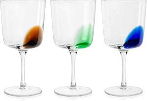 H&H Set 3 Calici Poetry Colori Assortiti Cl39