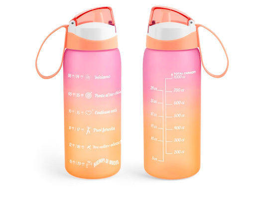 Bottiglia Motivazionale In Policarbonato Rosa/Arancio Lt 1