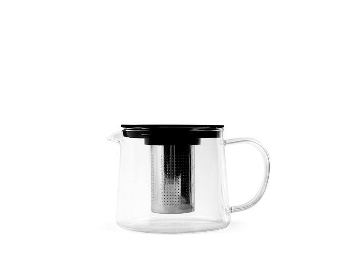 Teiera in vetro borosilicato trasparente lt 1. con filtro in acciaio inox