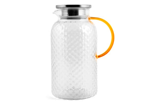Teiera/brocca in vetro borosilicato trasparente lt 1,6. inox 