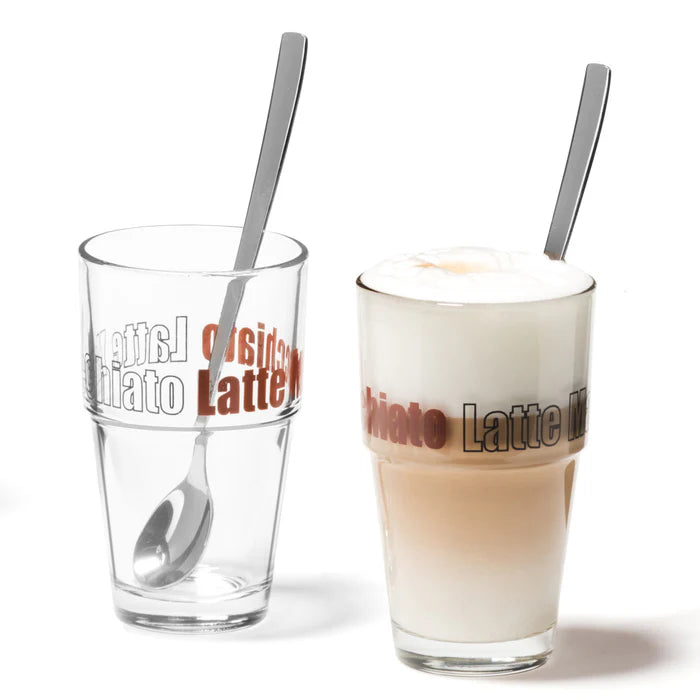 Caffe Latte macchiato SOLO 410 ml 4 pezzi (2 bicchieri e 2 cucchiai)