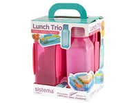 Confezione 2 porta pranzo lunch in polipropilene con borraccia blue o viola