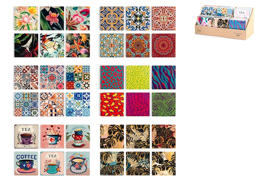 Sottobicchiere singolo in ceramica decorato 