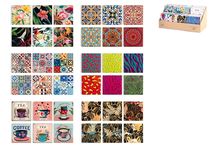 Sottobicchiere singolo in ceramica decorato 