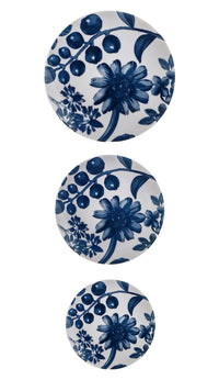 Set 18 piatti grandiflora decorata blu - set 18 pezzi