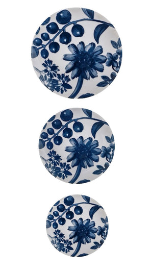 Set 18 piatti grandiflora decorata blu - set 18 pezzi